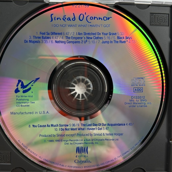 Sinead O’Connor - I Do Not Want What I Haven’t Got on CD. 1990 - Picture 4 of 5